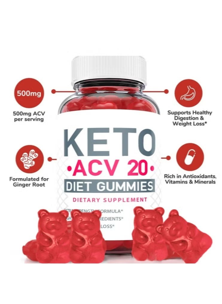 KETO Slim Detox Weight Loss Apple Cider Fit Keto Acv 20 Diet Gummies Dietary Supplement 60 Gummies - Image 3